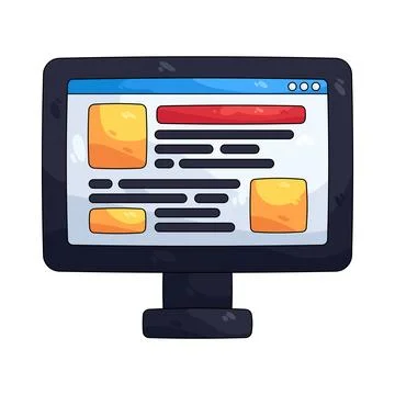 Illustration of computer displaying news Stockillustratie