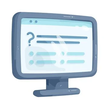 Illustration of computer displaying a quiz Stock Illustration