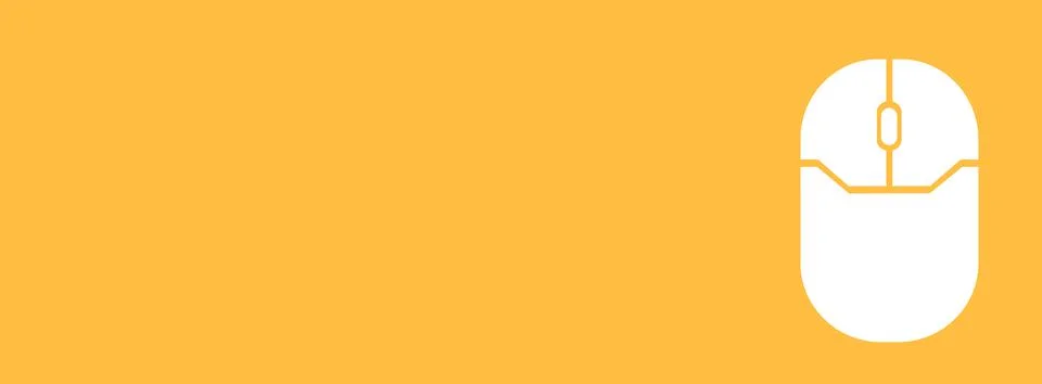 Illustration computer mouse on yellow background. Illustrazione stock