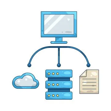 Illustration of computer network diagram Stockillustratie