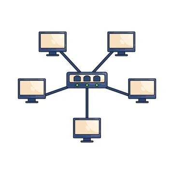 Illustration of Computer networking connectivity Illustrazione stock
