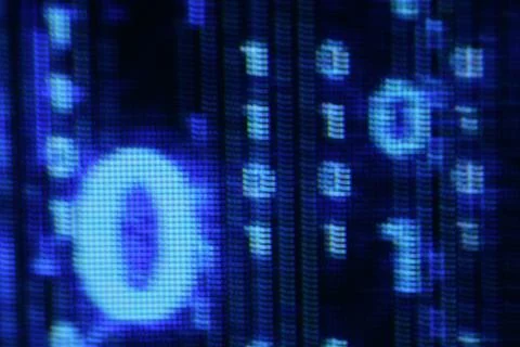 Illustration of a computer screen displaying binary codes - digital concept 库存插图