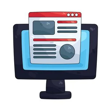 Illustration of computer screen displaying a social media post Illustrazione stock