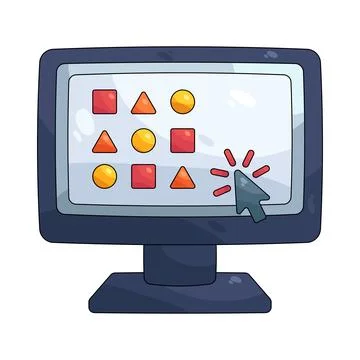 Illustration of computer screen with a shape tool イラスト素材