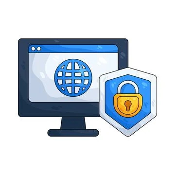 Illustration of Computer security Stock Illustration