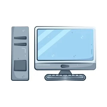 Illustration of computer setup 스톡 일러스트