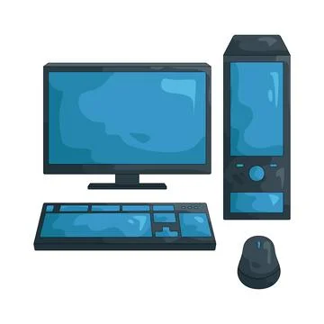 Illustration of computer setup 스톡 일러스트