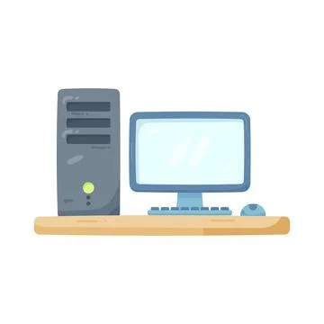 Illustration of computer setup 스톡 일러스트