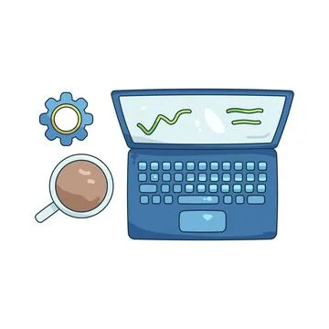 Illustration of Computer work Illustrazione stock