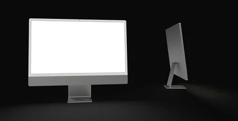 Illustration of computers on a dark surface 스톡 일러스트