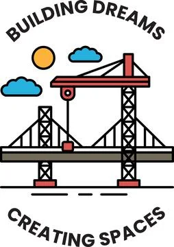 A illustration in the concept of Construction work in line drawing style Stock Illustration