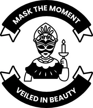 Illustration in concept of Dance Mask in line illustration style Stock Illustration