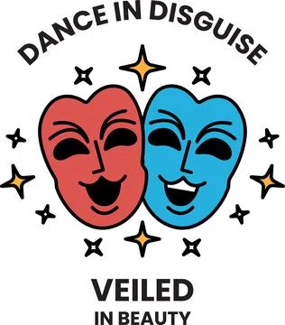 Illustration in concept of Dance Mask in line illustration style Stock Illustration