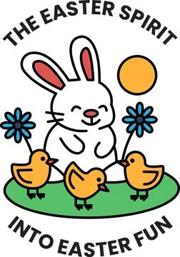 A illustration in the concept of Easter in line drawing style Stock Illustration