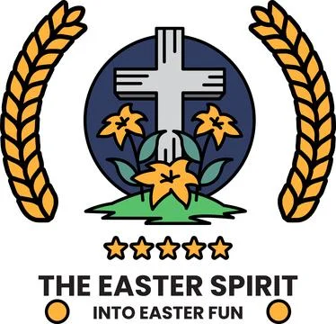 A illustration in the concept of Easter Spirit in line drawing style Stockillustratie
