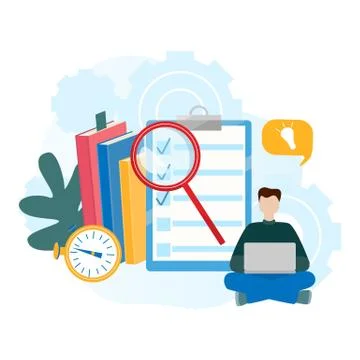Illustration concepts for E-learning, online education, e-book. 스톡 일러스트