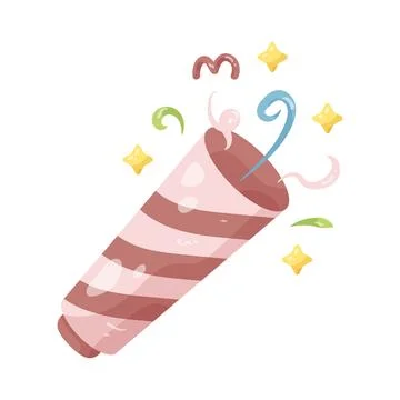 Illustration of confetti cannon Stock Illustration