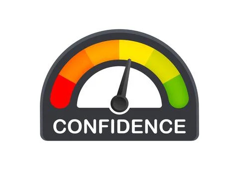 Illustration with confidence indicator for concept design. Business concept Illustrazione stock