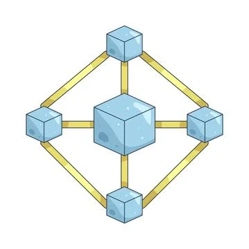 Illustration of Connected cubes Ilustración de archivo