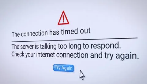 Illustration of connection timed out error on a website. Stock-Illustration