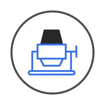 Illustration of construction equipment inside a circle presenting a simple .. Stock Illustration