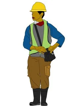 Illustration of construction project workers Stock Illustration