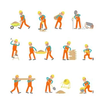 Illustration of construction workers Stock Illustration