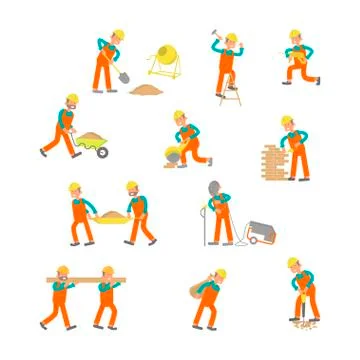 Illustration of construction workers Stock Illustration