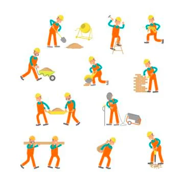 Illustration of construction workers Stock Illustration