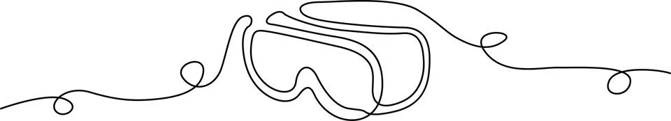 Illustration of continuous line drawing of diving goggles Stock Illustration