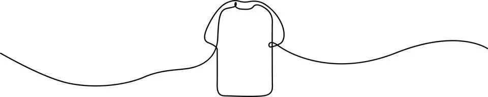 Illustration of continuous line drawing of a tshirt Stock Illustration