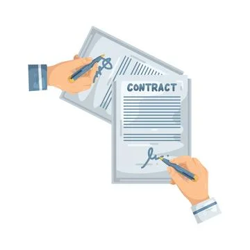 Illustration of contract Illustrazione stock