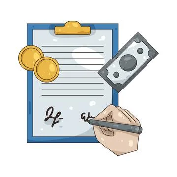 Illustration of contract Stockillustratie