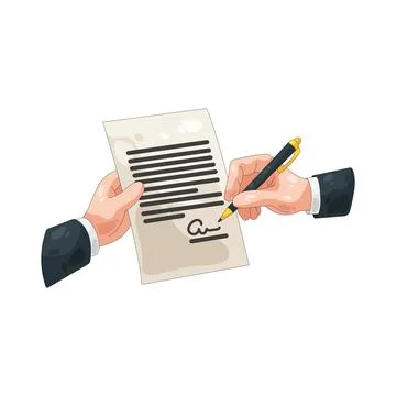 Illustration of contract Stock Illustration