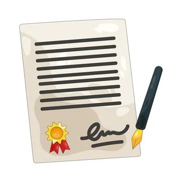 Illustration of contract Stock Illustration