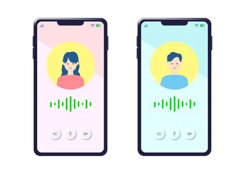 Illustration of a conversation on a smartphone Stock Illustration