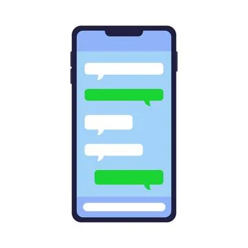 Illustration of a conversation on a smartphone Stock Illustration