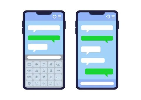 Illustration of a conversation on a smartphone Stock Illustration