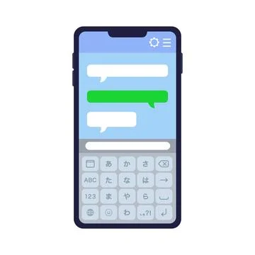 Illustration of a conversation on a smartphone Stock Illustration