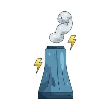 Illustration of cooling tower Stock Illustration