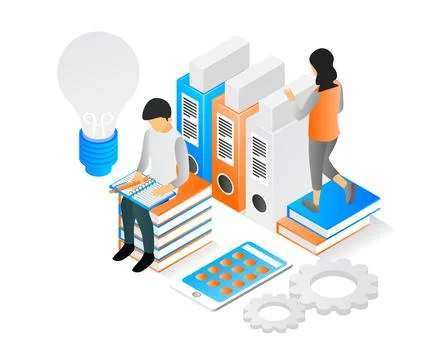 Illustration of a copywriter at work Illustrazione stock