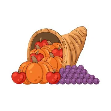 Illustration of cornucopia Illustrazione stock