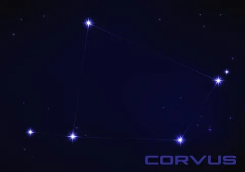 Illustration of corvus constellation Stock Illustration