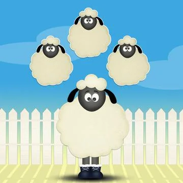 Illustration of count the sheep to sleep Stock Illustration
