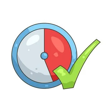 Illustration of countdown with a checkmark Stock Illustration