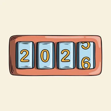 Illustration of countdown year from 2025 to 2026 스톡 일러스트