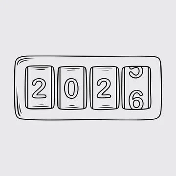 Illustration of countdown year from 2025 to 2026 Illustrazione stock