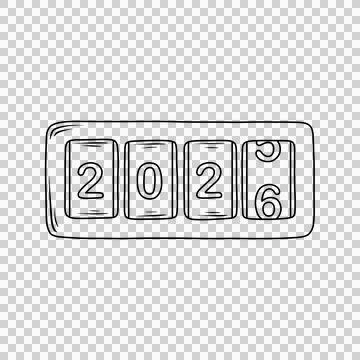 Illustration of countdown year from 2025 to 2026 Stock Illustration