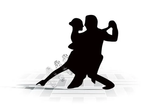 Illustration of couple dancing Stock Illustration