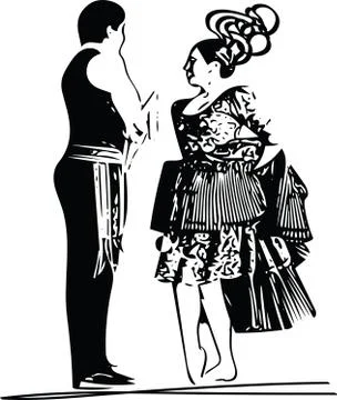 Illustration of Couple dancing Stock Illustration